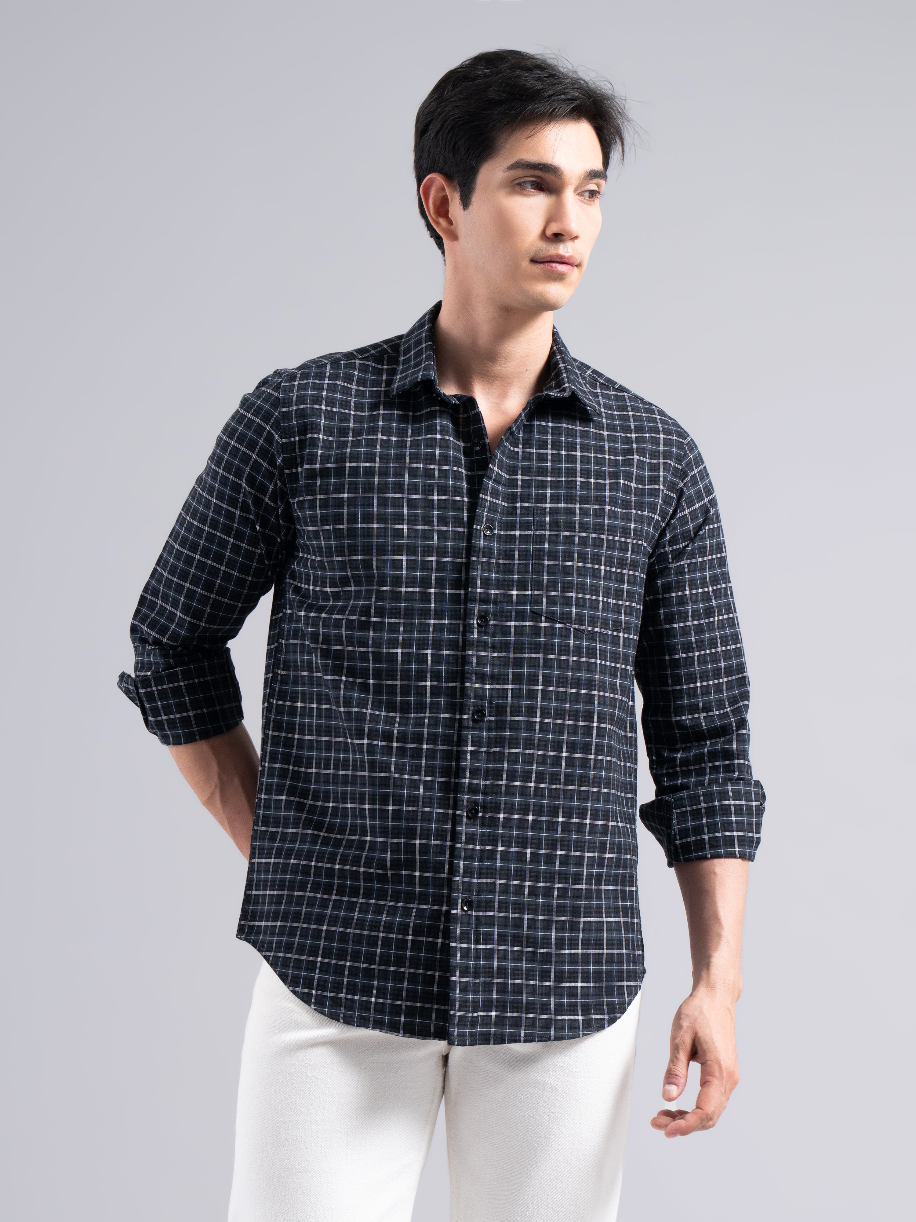 Classic Check Cotton Shirt – Blue
