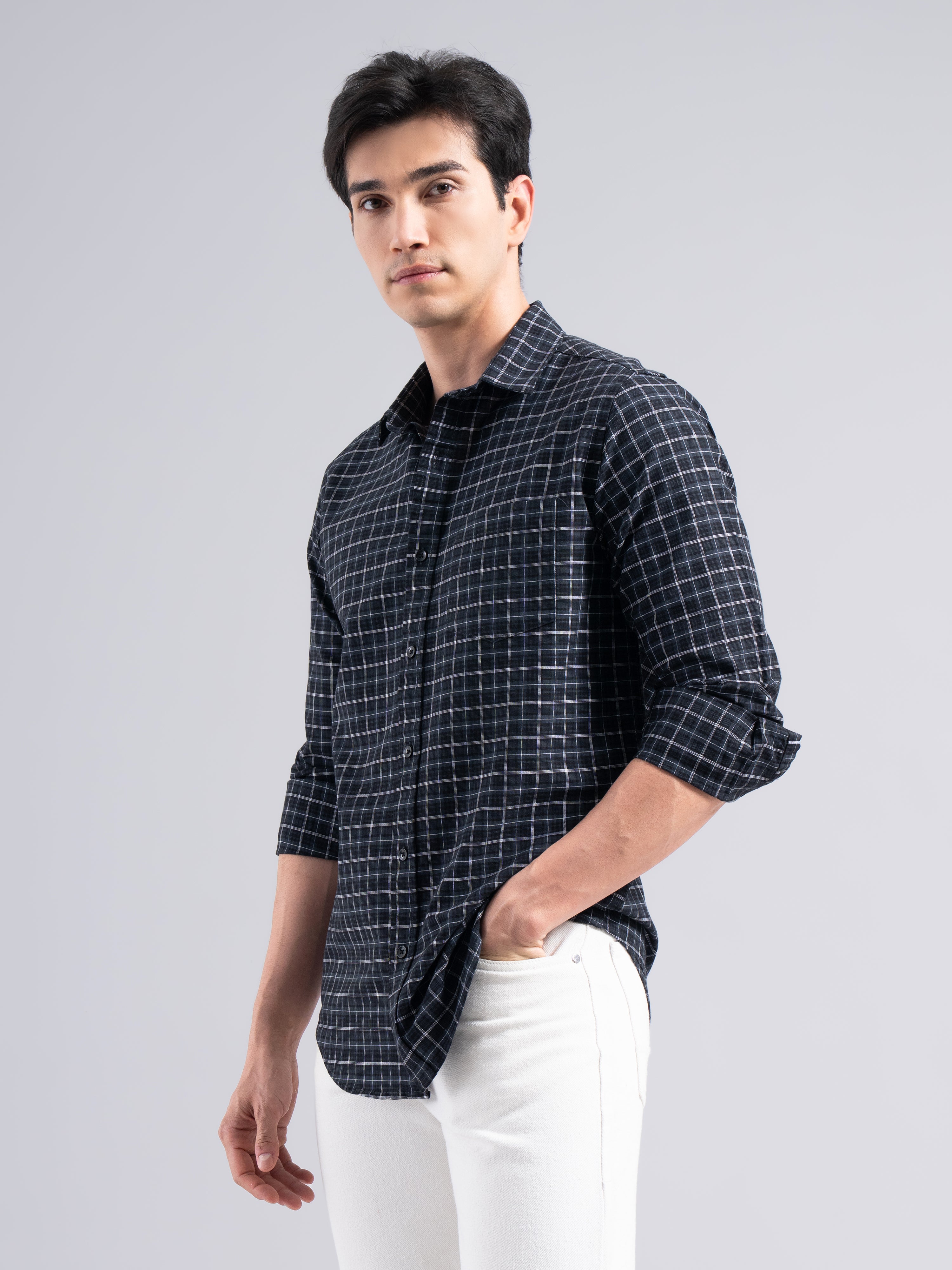Classic Check Cotton Shirt – Blue