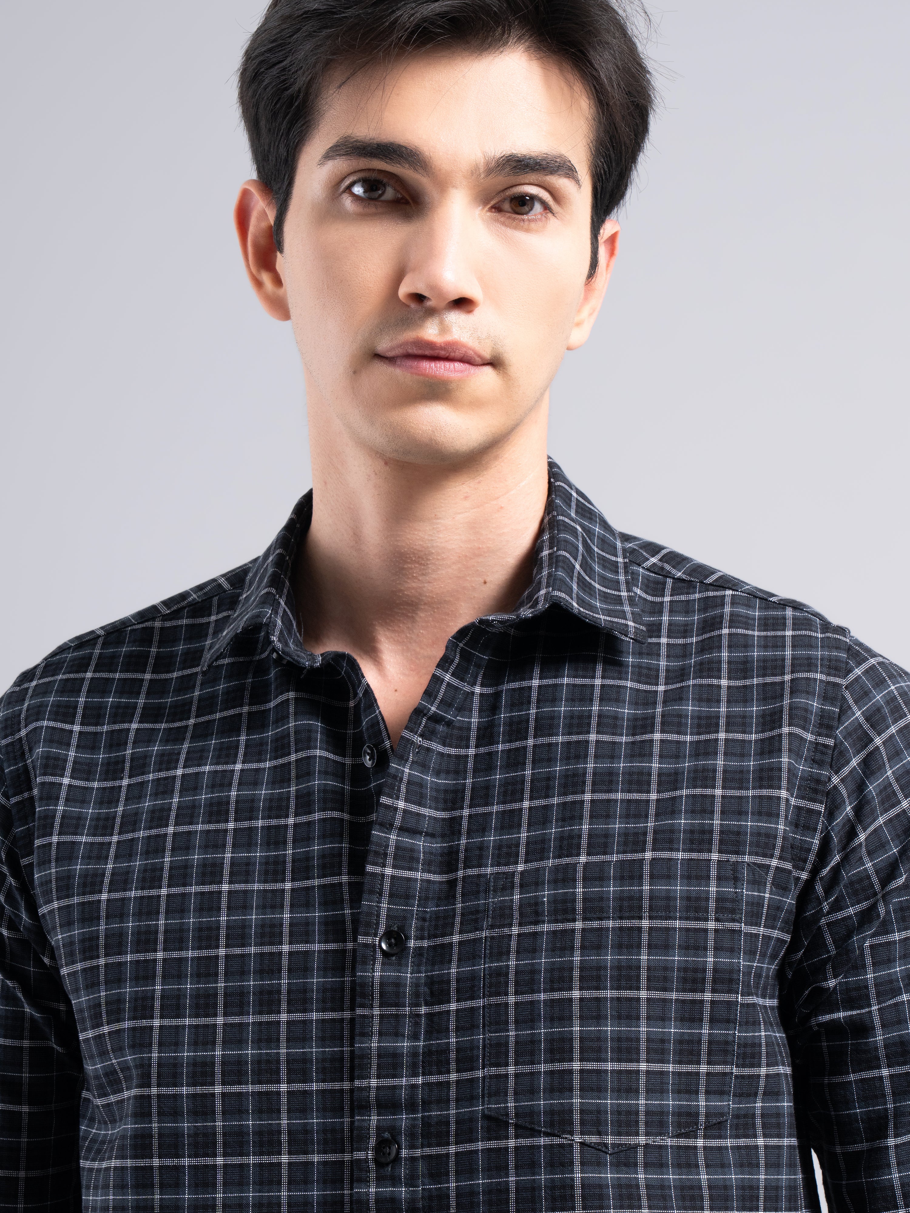 Classic Check Cotton Shirt – Blue