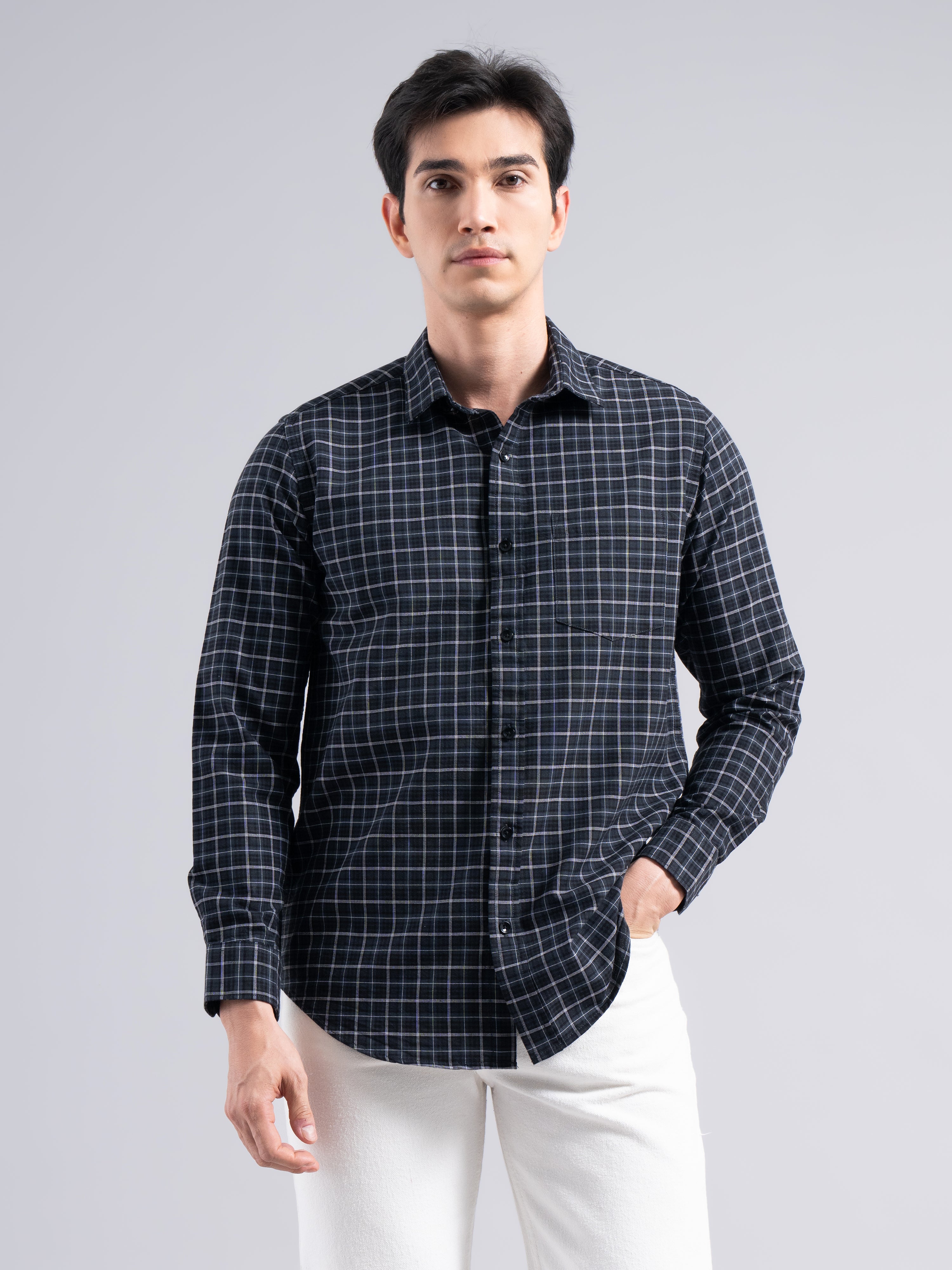 Classic Check Cotton Shirt – Blue
